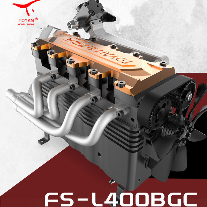 TOYAN FS-L400BGC 4-Cylinder 4 Stroke OHC L4 14cc Inline Water-Cooled Gasoline Engine Model for RC Model Car Ship Airplane enginediyshop