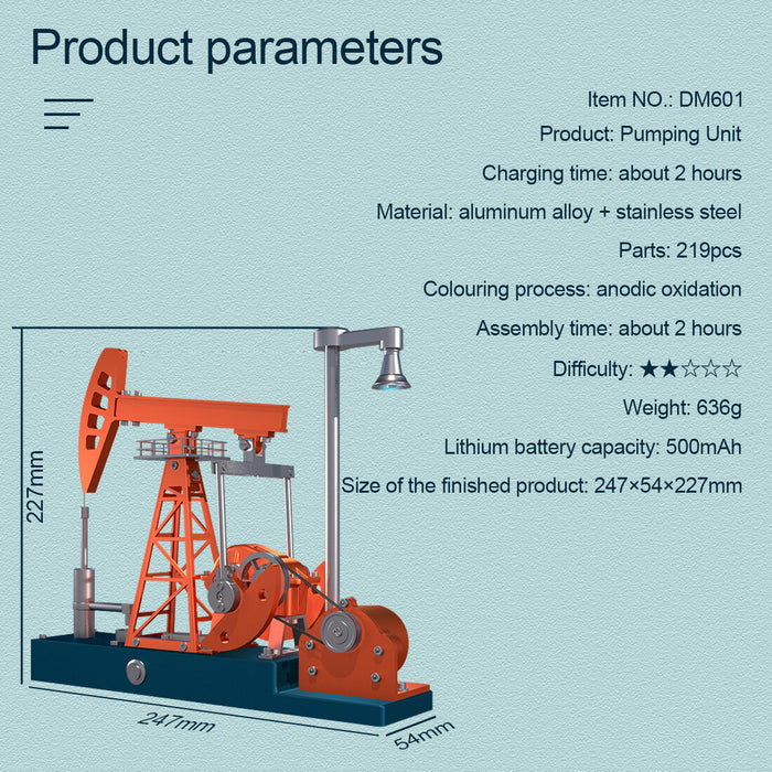 TECHING Pumping Unit Model Kit that Works - 219Pcs enginediyshop