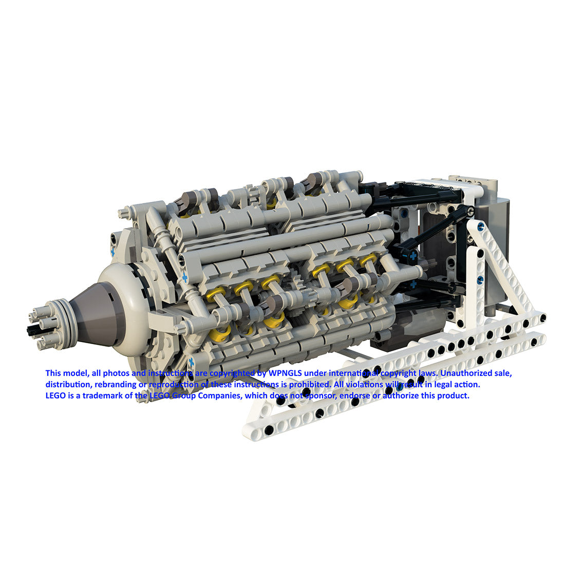 MOC-196927 223 24-Cylinder Two-Stroke Diesel Aviation Engine Building Blocks Set - enginediyshop