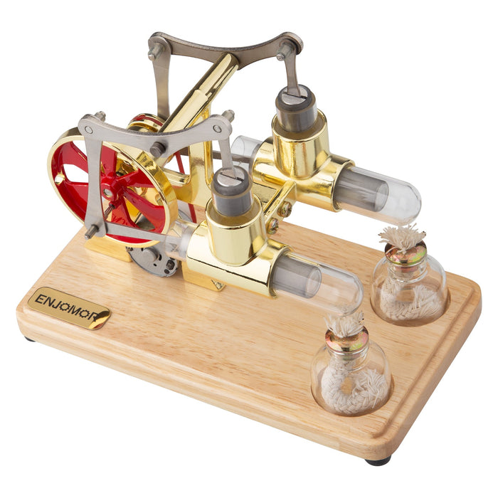 ENJOMOR Balance Twin Cylinder Hot Air Stirling Engine External Combustion Engine Model enginediyshop