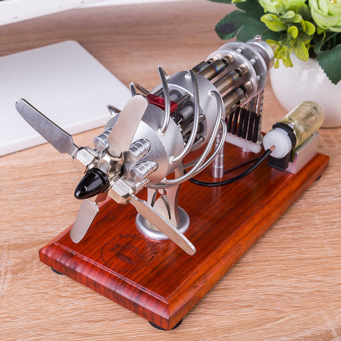 16 Cylinder Swash Plate Stirling Engine Generator Model with Voltage Digital Display Meter and LED enginediyshop