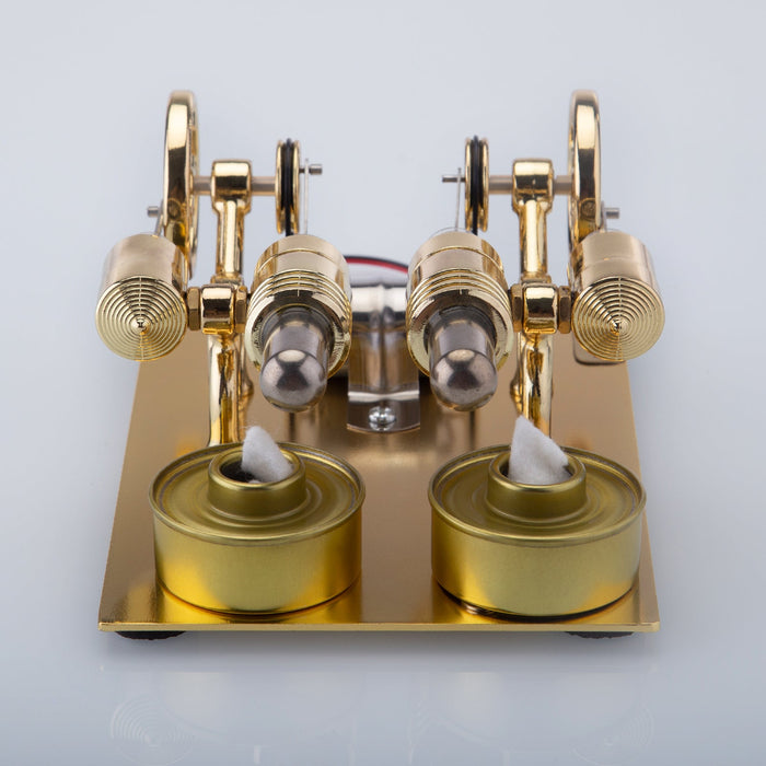 ENJOMOR Stirling Engine 4 Cylinder Hot Air Stirling Engine Generator External Combustion Engine Model enginediyshop