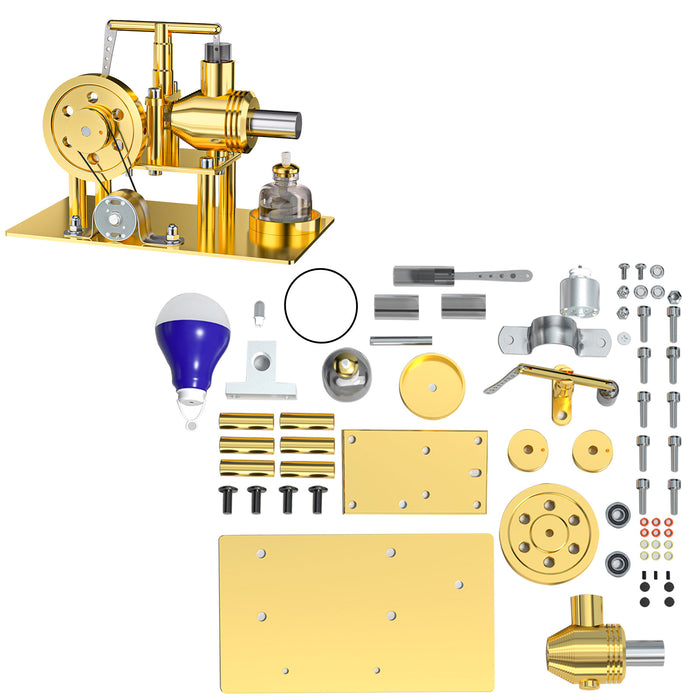 ENJOMOR DIY Metal Balance Hot Air Stirling Engine Model Educational Toys Gifts