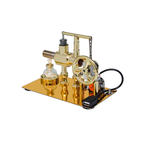 ENJOMOR Balance Single-cylinder Hot Air Stirling Engine Model with USB Light Toys Gifts enginediyshop