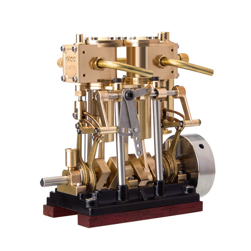 KACIO LS2-13S Vertical Two-cylinder Marine Engine  Steam Engine Model with Oil Cup Support Forward and Reverse Rotation enginediyshop