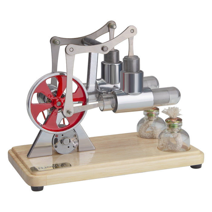 ENJOMOR Balance Twin Cylinder Hot Air Stirling Engine External Combustion Engine Model enginediyshop