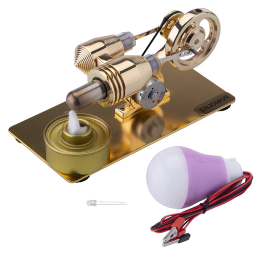 ENJOMOR Golden Gamma Hot Air Stirling Engine External Combustion Engine Model