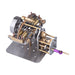 Mini Horizontally Opposed 4-Cylinder Steam Engine Model With Gearbox for Small Steam Model Ship enginediyshop