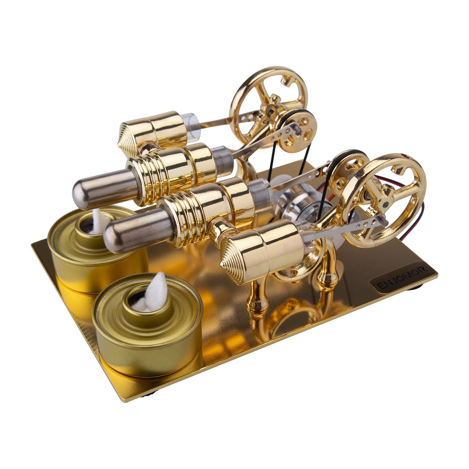 ENJOMOR Stirling Engine 4 Cylinder Hot Air Stirling Engine Generator External Combustion Engine Model enginediyshop
