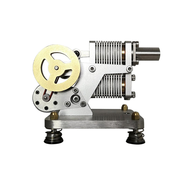 ENJOMOR Industrial Metal Mini α Structure Hot-Air Stirling Engine Electric Generator 4000rpm Science Educational Mechanical Toy And Gift enginediyshop