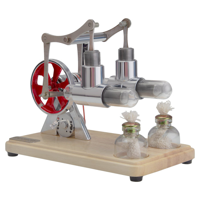 ENJOMOR Balance Twin Cylinder Hot Air Stirling Engine External Combustion Engine Model enginediyshop