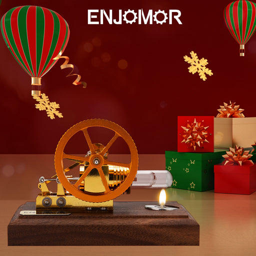 ENJOMOR Mini Gamma Hot-air Stirling Engine Model Educational Toys Gifts enginediyshop