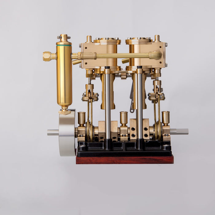 KACIO LS2-13S Vertical Two-cylinder Marine Engine  Steam Engine Model with Oil Cup Support Forward and Reverse Rotation enginediyshop