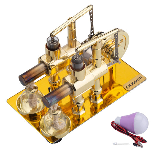 ENJOMOR Balance Hot Air Stirling Engine External Combustion Engine Model with LED Bulb Science & Technology Educational Toy Gift enginediyshop