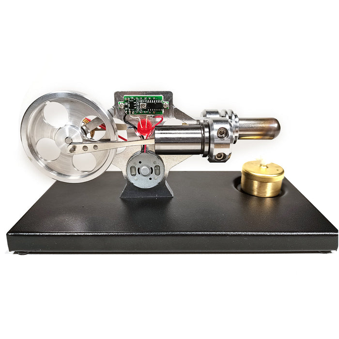 Gamma Stirling Engine γ-Type Single Cylinder Stirling Engine Model with Voltage Digital Display Meter and Glow Lamp Bead Science Experiment Educational Toy - Enginediy Customized - enginediy