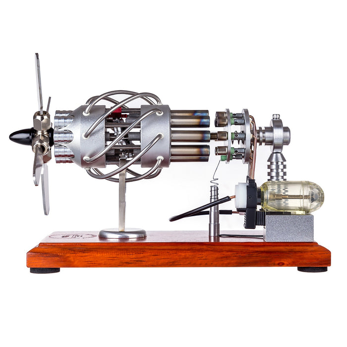 16 Cylinder Swash Plate Stirling Engine Generator Model with Voltage Digital Display Meter and LED enginediyshop