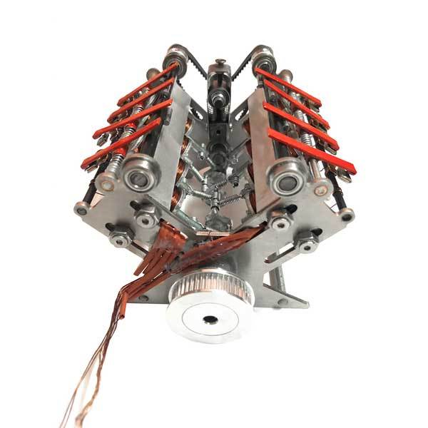 V8 Electromagnetic Motor Engine 24V DIY Runnable Generator for Science Project - Enginediy - enginediy