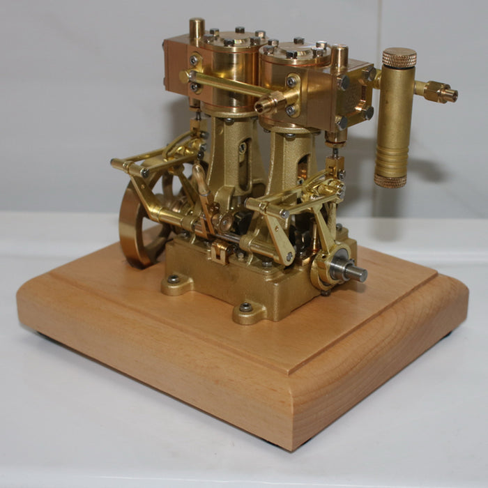 M30B 3.7CC Mini Retro Vertical Double-cylinder Reciprocating Double-acting Steam Engine Model Toys enginediyshop