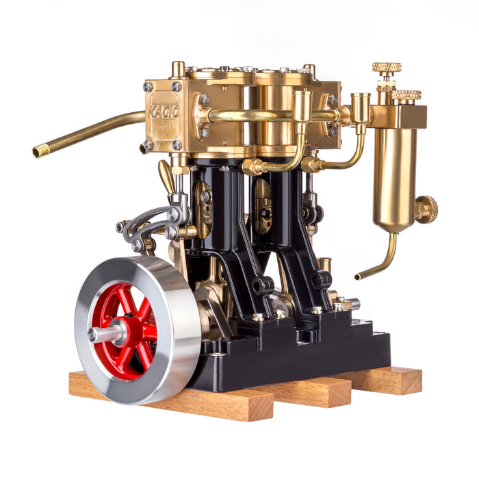 KACIO LS2-14 2 Cylinders Reciprocating Retro Steam Engine Model for Model Ship Model Boat Above 80cm enginediyshop