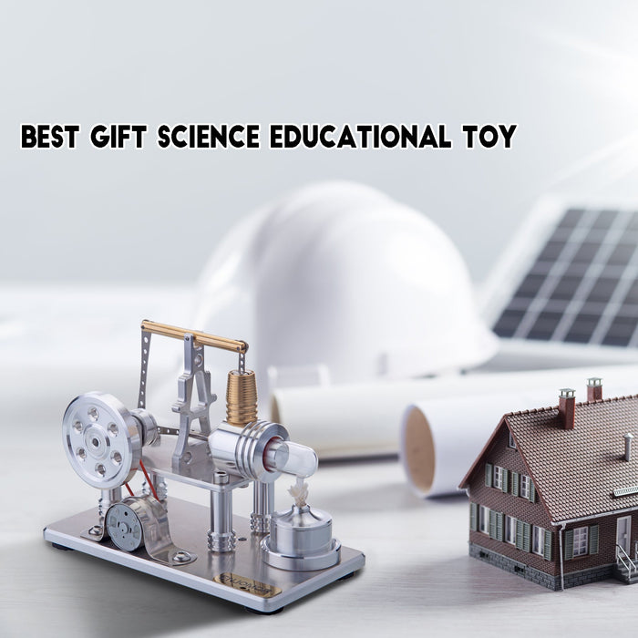 ENJOMOR Balance Type Hot Air Stirling Engine External Combustion Engine Electric Generator Model with LED Light STEM Science Educational Toy enginediyshop