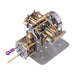 Mini Horizontally Opposed 4-Cylinder Steam Engine Model With Gearbox for Small Steam Model Ship enginediyshop