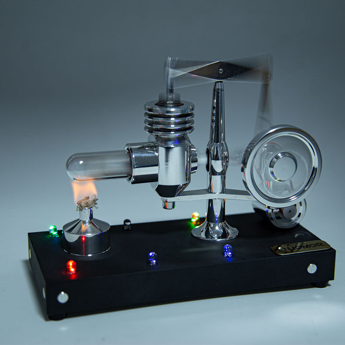 ENJOMOR Metal Balance Hot-air Stirling Engine Model with LED Lighting Set Educational Toys Gifts enginediyshop