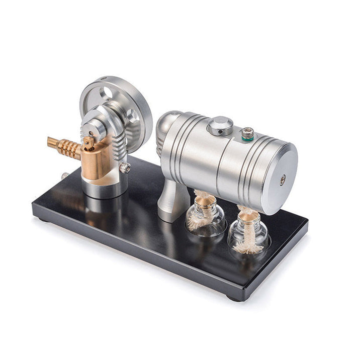 Steam Engine Working Model - Mini Steam Engine Models Starting Up And Running - Full Metal Steam Engine Model with Heating Boiler and Alcohol Lamp - Enginediy - enginediy